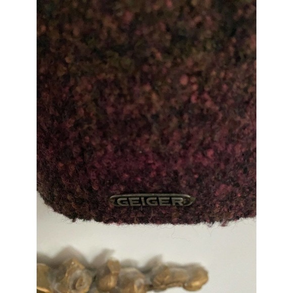 Geiger 100% wool Austria green / mauroon front zip jacket size 40 / US 10 - Picture 3 of 8